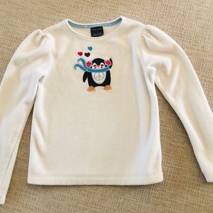 Girl’s Cute Penguin White Sweater